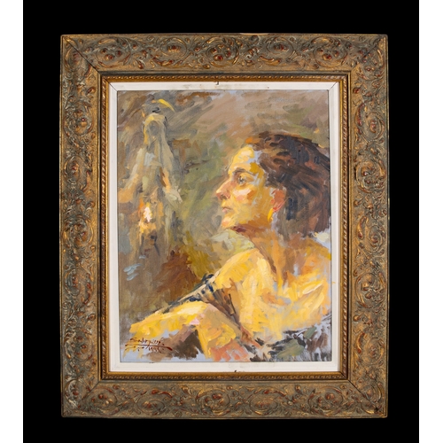 77 - Sabry Ragheb (Egyptian, 1920 - 2000)Portrait of a LadyOil on canvasSigned an dated lower leftFrom th... 