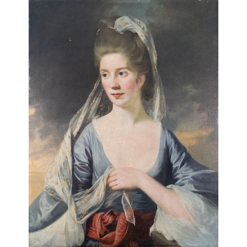 244 - Circle of Tilly Kettle (1735 - 1786)Portrait of an elegant lady in a blue dressProvenance:Private co... 