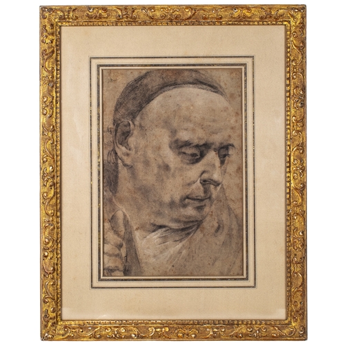 256 - Attributed to Giovanni Battista Piazzetta (1682-1754)Head Study Charcoal and white chalk on paperInd... 