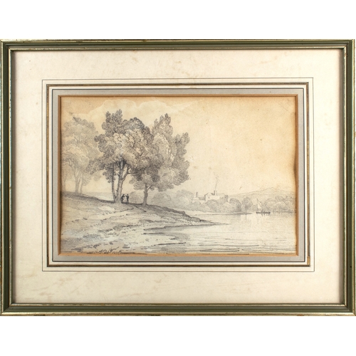 262 - British19th CenturyLakeside scene with figuresJanuary 31st, 1822Lakeside Scene with FiguresPencil on... 