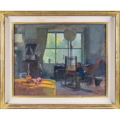 277 - Edward Hall (1922 - 1991)John Ward in his StudioOil on canvasSigned and dated '1984' lower rightDime... 