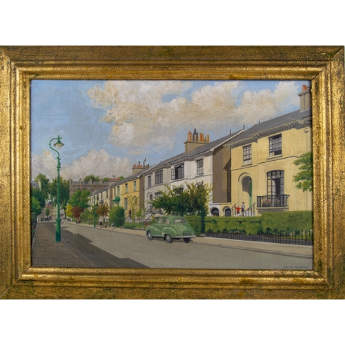 280 - David R. Thomas (1916–1990)View of 14 Launceston Place, W8 Oil on board Dimensions:1... 