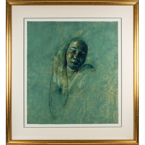 284 - Continental20th CenturyPortrait of a person sleepingMixed media on paperIndistinctly signed and poss... 