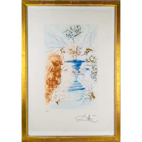 307 - Salvador Dali (1904 - 1989)The Kiss, 1971Drypoint etching with colour and gold dustSigned and n... 