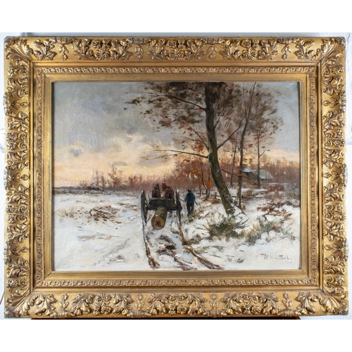 316 - Hendrik Otto van Thol (Dutch, 1859 - 1902)Veluwe in WinterOil on canvasSigned lower rightDimensions:... 