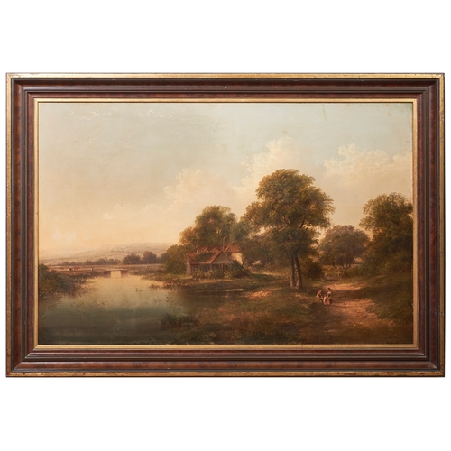 320 - Walter Williams (1834 - 1906)A large extensive river landscapeOil on canvasSigned 'Williams' bottom ... 