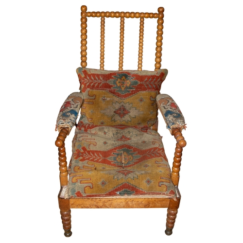 349 - VictorianBobbin turned armchair, with contemporary needleworkTo be sold without reserveFrom the Gaia... 