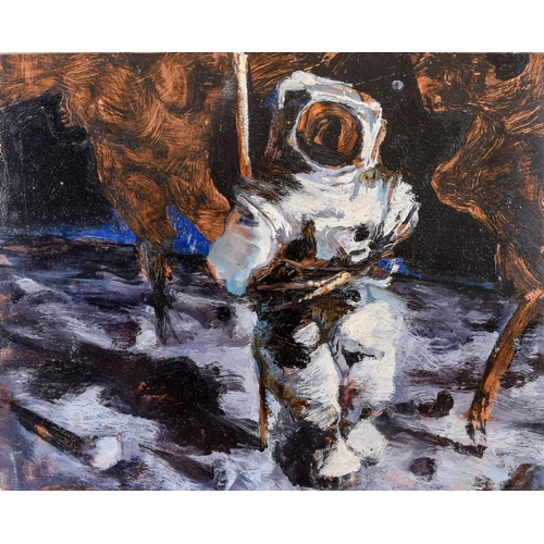 364 - Orlando Mostyn-Owen (b.1973)Moon LandingOil on copper panelDimensions:(Panel) 25.5 in. (H) x 37.5 in... 