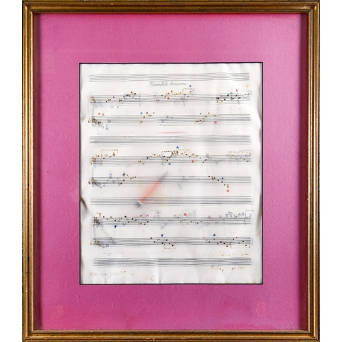 372 - Marcello Panni (b. 1940)Recondite ArmonieA composition written to GaiaSigned lower leftDated lower r... 