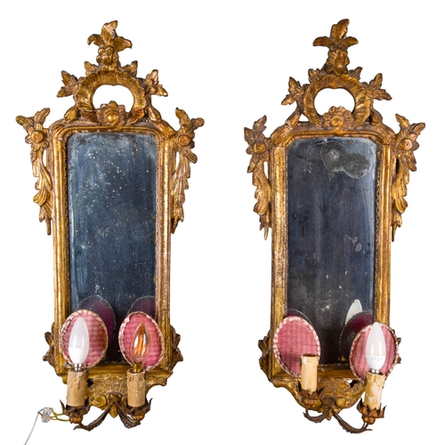 395 - 18th centuryItalianA pair of girandolesFrom the Gaia Servadio CollectionDimensions:29 in. (H) x 9 in... 