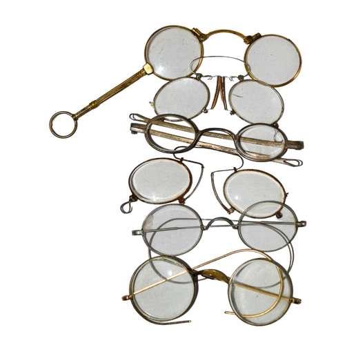 406 - 19th Century and laterA group of six spectacles and pince-nezTo be sold without reserve From th... 