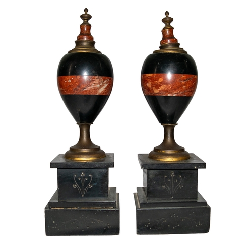 413 - Continental19th CenturyPair of finials On a wooden baseFrom the Gaia Servadio CollectionDimensions:1... 