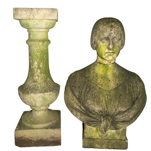 422 - BritishEarly VictorianA stone bust with later balusterTo be sold without reserveFrom the Gaia Servad... 