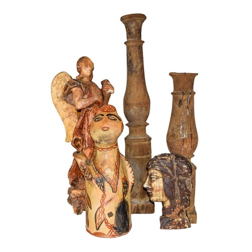 429 - 18th century and latera mixed lot to include bannisters and figural objetFrom the Gaia Servadio Coll... 