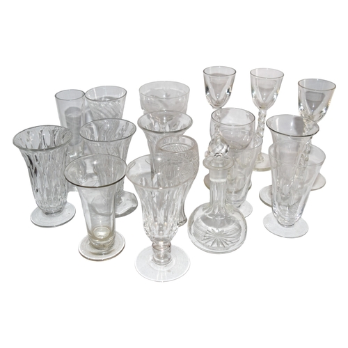 439 - 19th/20th CenturyA lot of sixteen port and sherry glasses, some earlyAnd one small glass containerTo... 