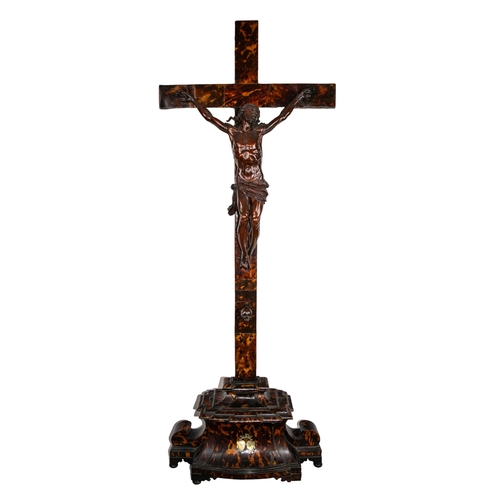 442 - Spanish Colonial/Hispano Flemish17th CenturyA large crucifixThe carved Christ figure with a memento ... 