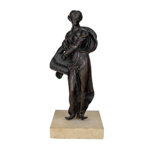 453 - French17th CenturyBronze figure of a Sybil holding a bookDimensions:(Including base) 9.5 in. (H) x 4... 