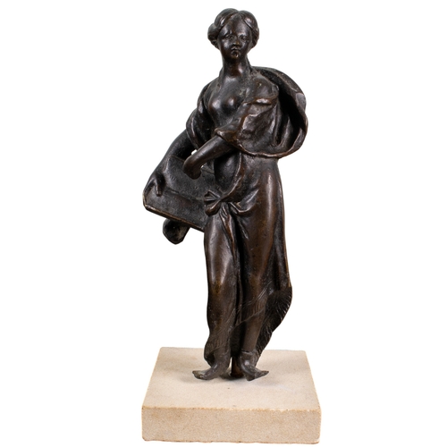 453 - French17th CenturyBronze figure of a Sybil holding a bookDimensions:(Including base) 9.5 in. (H) x 4... 