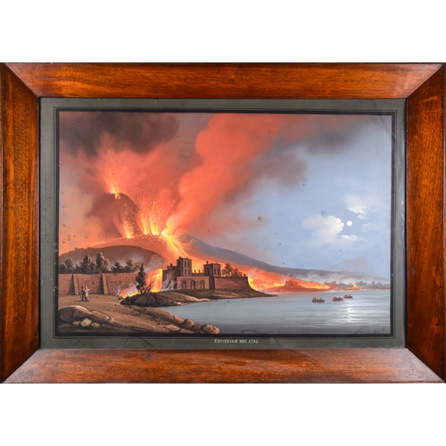 458 - Italian19th CenturyThree views of the Vesuvius One dated 22 March 1828Gouache on paperDimensions:[a]... 