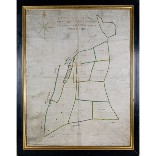 462 - British 18th centuryA map of a survey of an Estate called Old Down Farm in the Parish of Chil C... 