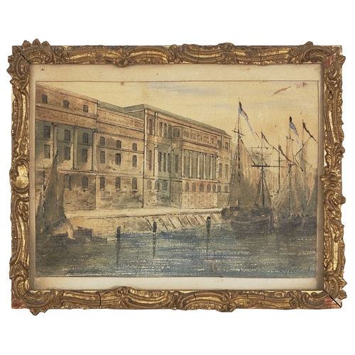 472 - Clarkson Frederick Stanfield (1793 - 1867) Millbay Docks, LondonWatercolour on paperSigned bottom ri... 