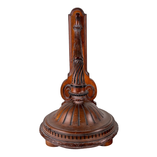 489 - BritishAntiqueA mahogany wall bracket, together with an inlaid marquetry tray with decorative brass ... 