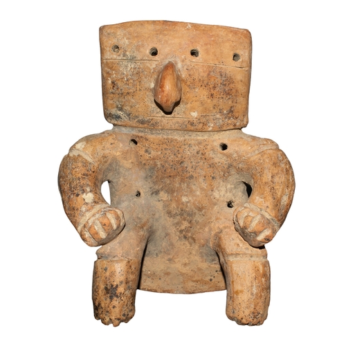 506 - Pre-ColumbianQuimbayaA terracotta figureTo be sold without reserveDimensions: 7.5 in (H) x 6.5 in. (... 