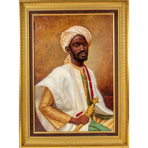 179 - Paul Albert Girard (1839 - 1920), FrenchA portrait of a West African dignitaryOil on canvasSigned an... 