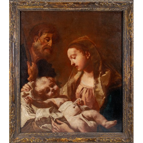 185 - Giovanni Battista Piazzetta (1682 - 1754)The Holy Family Oil on canvasIn a period, carved and gilded... 