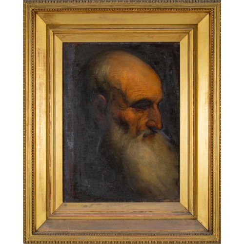 190 - Italian17th Century?Head Study of a Bearded Old ManOil on canvas Dimensions: (Frame) 23 in (H) ... 