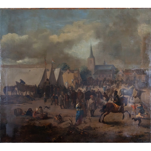 211 - Philips Wouwerman (1619 - 1668)Valkenburg horse marketOil on canvas Monogrammed lower right, 'P LS W... 