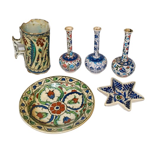 396 - TurkishA group of six pieces of Iznik of potteryVery new and very oldFrom the Gaia Servadio Collecti... 