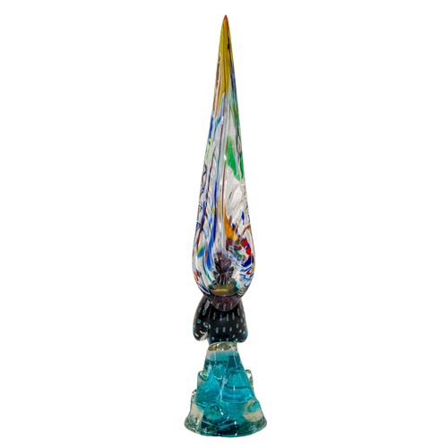 486 - Murano20th CenturyA blown glass fish and peacockDimensions:(Fish) 7 in. (H) x 18 in. (L)(Peacock) 17... 