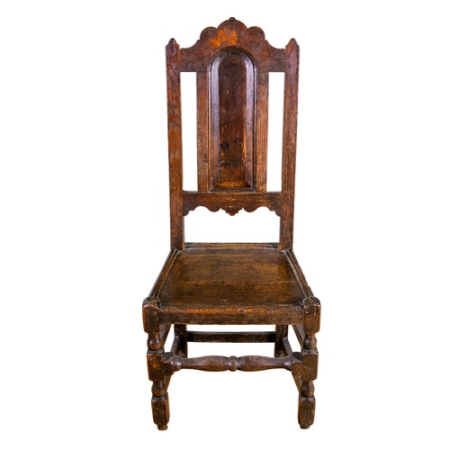 134 - English18th centuryAn oak dining hall chairTo be sold without reserveProvenance: Petworth HouseDimen... 