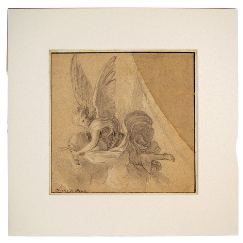 254 - Attributed to Charles le Brun (1619 - 1690)An angel, probably a study for church ceiling painting Pe... 