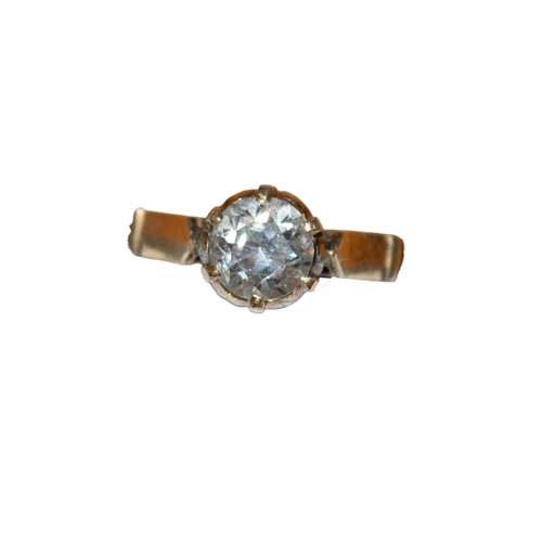 48A - AntiqueAn old European brilliant cut diamond single stone ringThe stone approximately 0.70-0.80 cara... 