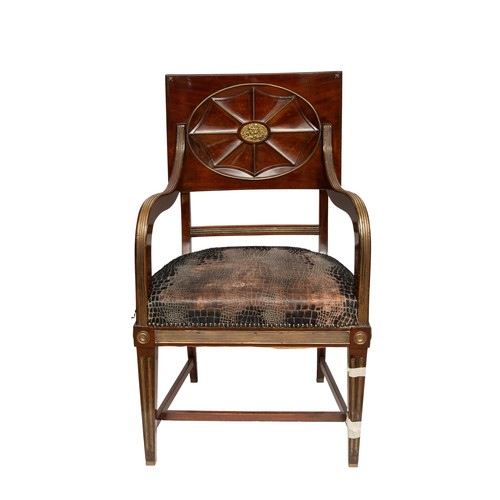 128A - RussianA fine mahogany armchairWith ormolu accoutrementProvenance: Ex-Gianni Versace collectionDimen... 