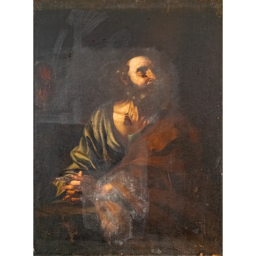 226 - Italian17th CenturySt Peter in prayerOil on canvasWith inscriptions to the stretcher bars verso, '[.... 