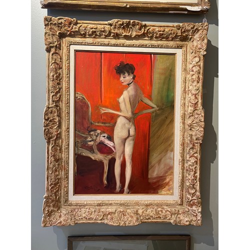 300 - Jean-Gabriel Domergue (French, 1889 - 1962)CécileOil on canvasSigned lower leftDimensions:(Frame) 34... 