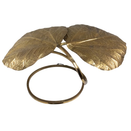 661 - Tommaso Barbi (Italian, b. 1944)A large leaf table lampCirca 1970sBrassDimensions:11 in. (H) x 38 in... 