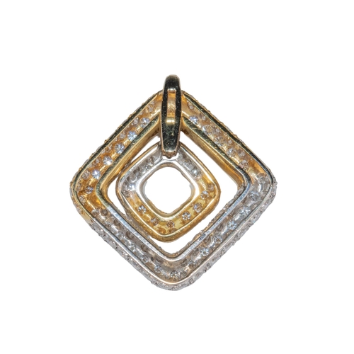 1 - ContinentalCirca 1980A pavé set diamond two row flexible pendant mounted in white and yellow ... 