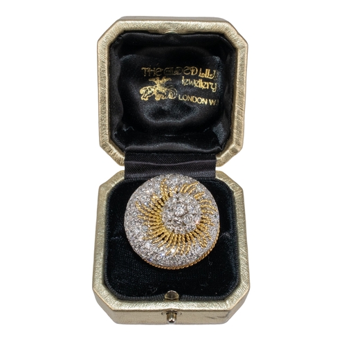 35 - ContinentalCirca 1970A very fine and impressive yellow gold and pavé set diamond ringThe larg... 