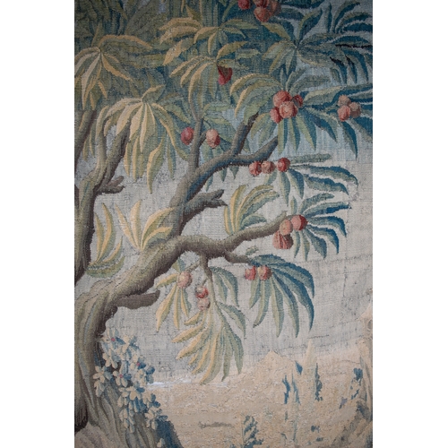 291 - FrenchEarly 18th CenturyA large verdure chinoiserie Aubusson tapestryWith an exotic bird in a river ... 