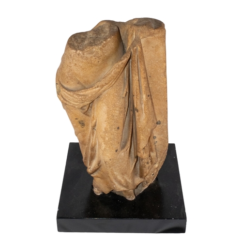 295 - Roman, 1st/2nd CenturyA fragment of a statue of Venus' lower bodyOn a wood baseDimensions:Total: 17 ... 