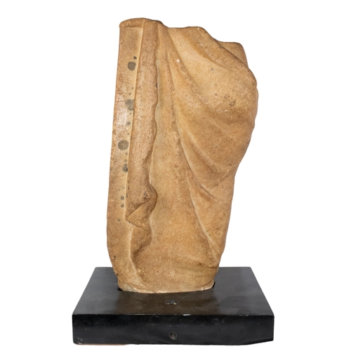 295 - Roman, 1st/2nd CenturyA fragment of a statue of Venus' lower bodyOn a wood baseDimensions:Total: 17 ... 