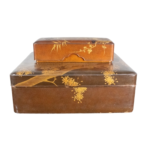 639 - Japanese20th CenturyTwo lacquer boxesTo be sold without reserveDimensions:[a] 3.25 in. (H) x 11.75 i... 