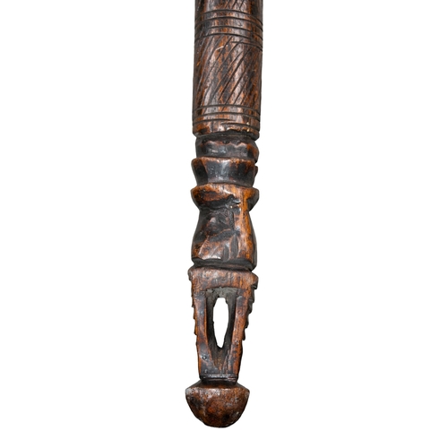 655 - AfricanAntiqueA carved wooden chieftain staffDimensions:61 in. (L)To be sold without reserve... 