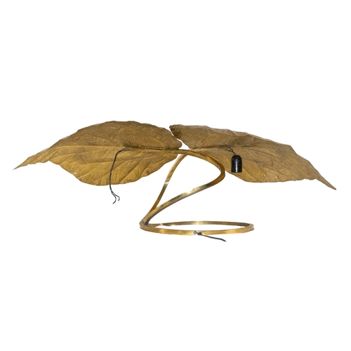 661 - Tommaso Barbi (Italian, b. 1944)A large leaf table lampCirca 1970sBrassDimensions:11 in. (H) x 38 in... 