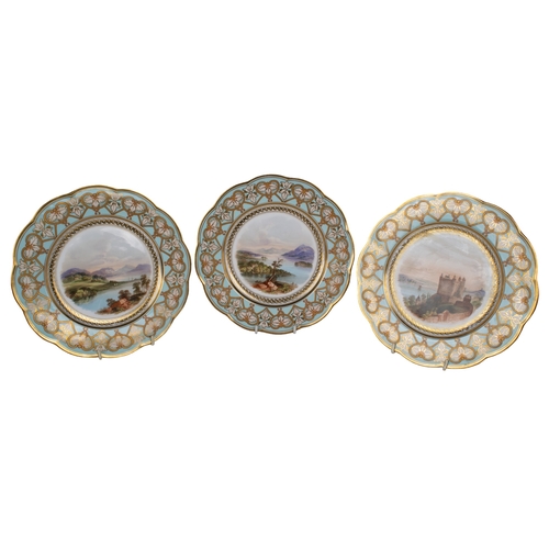 678 - Davenport Longport, Staffordshire19th centuryA fine dessert service, comprising 20 hand painted plat... 