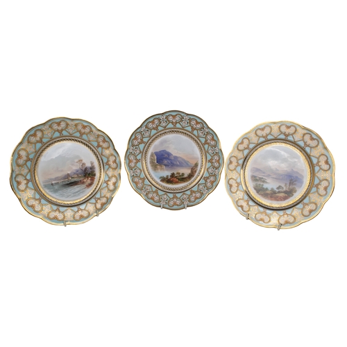 678 - Davenport Longport, Staffordshire19th centuryA fine dessert service, comprising 20 hand painted plat... 